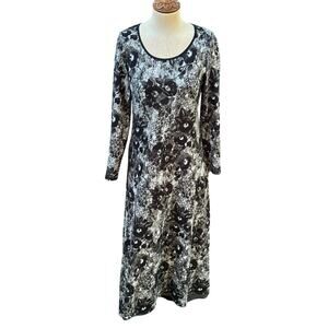 Tiana B. USA Long Sleeve Maxi Dress Black Floral Women's Size Small